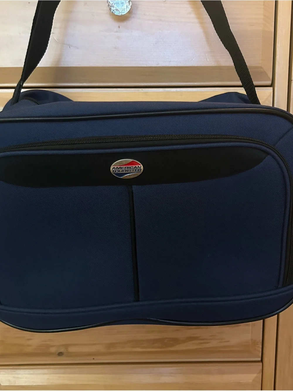 American Tourister Blue Travel Shoulder Bag - Lightweight Carry-On